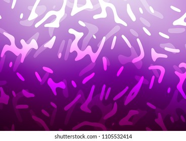 Light Purple vector template with lines, ovals. Shining illustration, which consist of blurred lines, circles. New composition for your brand book.