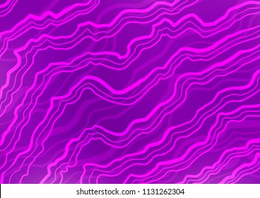 Light Purple vector template with lines, ovals. Colorful abstract illustration with gradient lines. A new texture for your  ad, booklets, leaflets.