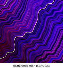 Light Purple vector template with lines. Abstract gradient illustration with wry lines. Pattern for commercials, ads.