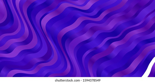 Light Purple vector template with lines. Colorful geometric sample with gradient curves.  Pattern for websites, landing pages.