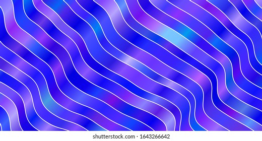 Light Purple vector template with lines. Bright sample with colorful bent lines, shapes. Design for your business promotion.