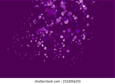 Light Purple vector template with lines, ovals. Blurred geometric sample with gradient bubbles.  Marble style for your business design.