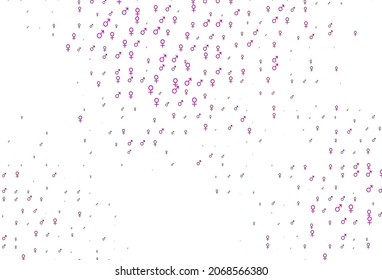 Plantilla de vector púrpura claro con símbolos hombre, mujer. Diseño de gradiente simple en estilo abstracto con formas de género. Diseño inteligente para aplicaciones de citas.
