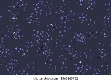 Light Purple vector template with math simbols. Abstract illustration with colored algebra signs. Pattern for ad, booklets, leaflets of education.