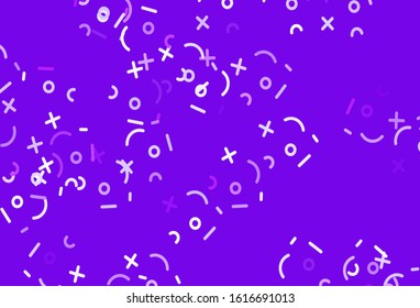 Light Purple vector template with math simbols. Illustration with Numeral symbols on abstract template. Pattern for school, grammar websites.