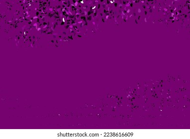 Plantilla de vector púrpura claro con formas memphis. Coloridas formas caóticas con gradiente de estilo moderno. Diseño sencillo para su sitio web.