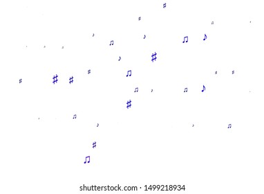 Light Purple vector template with musical symbols. Modern abstract illustration with melody keys. Pattern for school ad, booklets.