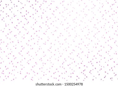 Light Purple vector template with musical symbols. Decorative design in abstract style with music shapes. Pattern for festival leaflets.