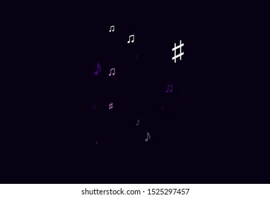 Light Purple vector template with musical symbols. Modern abstract illustration with melody keys. Template for fasion magazines.