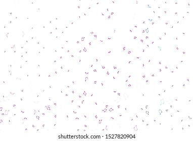 Light Purple vector template with musical symbols. Isolated colorful music keys on abstract background. Template for fasion magazines.