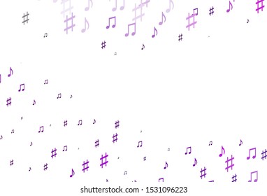 Light Purple vector template with musical symbols. Modern abstract illustration with melody keys. Pattern for festival leaflets.