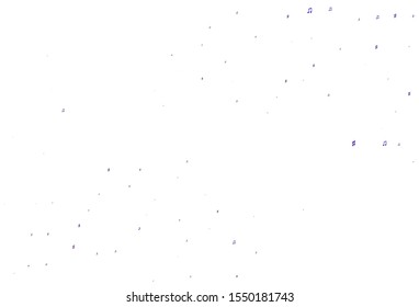 Light Purple vector template with musical symbols. Isolated colorful music keys on abstract background. Pattern for festival leaflets.