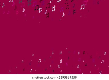 Light Purple vector template with musical symbols. Isolated colorful music keys on abstract background. Pattern for festival leaflets.