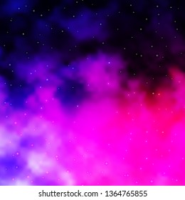Light Purple vector template with neon stars. Modern geometric abstract illustration with stars. Pattern for new year ad, booklets.