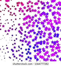 Light Purple vector template with neon stars. Colorful illustration in abstract style with gradient stars. Pattern for websites, landing pages.