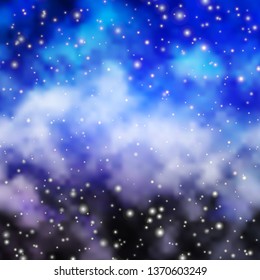 Light Purple vector template with neon stars. Colorful illustration in abstract style with gradient stars. Design for your business promotion.