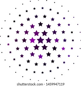 Light Purple vector template with neon stars. Modern geometric abstract illustration with stars. Design for your business promotion.