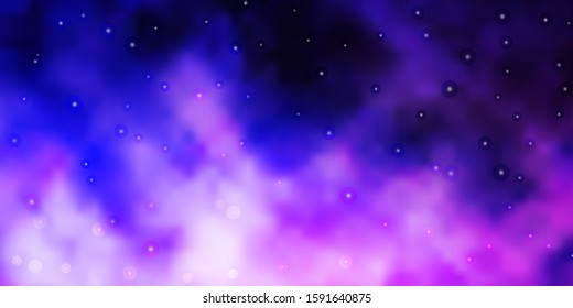 Light Purple vector template with neon stars. Blur decorative design in simple style with stars. Pattern for new year ad, booklets.