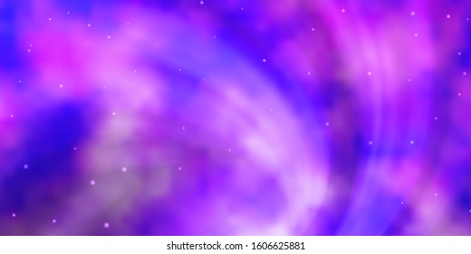 Light Purple vector template with neon stars. Colorful illustration with abstract gradient stars. Pattern for wrapping gifts.