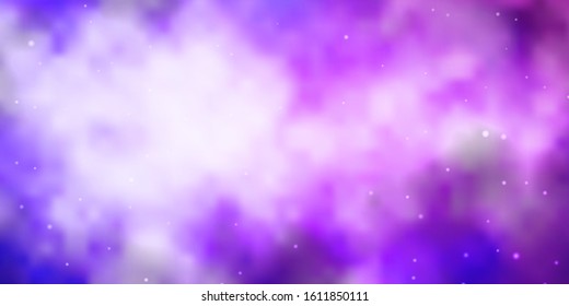 Light Purple vector template with neon stars. Modern geometric abstract illustration with stars. Best design for your ad, poster, banner.