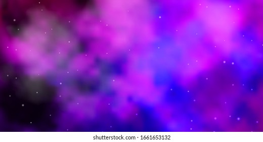 Light Purple vector template with neon stars. Blur decorative design in simple style with stars. Theme for cell phones.