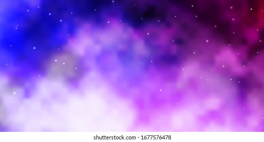 Light Purple vector template with neon stars. Modern geometric abstract illustration with stars. Best design for your ad, poster, banner.