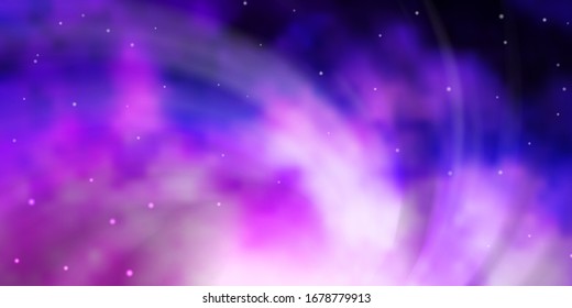 Light Purple vector template with neon stars. Colorful illustration in abstract style with gradient stars. Pattern for wrapping gifts.
