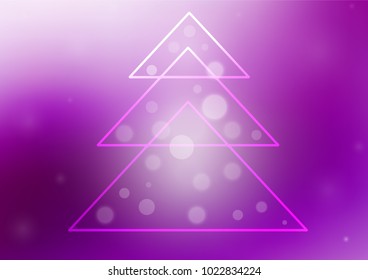 Light Purple vector template with a new year tree. Shining colored illustration with xmas tree in christmas style. The pattern can be used for year new  websites.