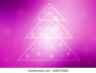 Light Purple vector template with a new year tree. Modern geometrical abstract illustration with xmas tree. The pattern can be used for new year ad, booklets.
