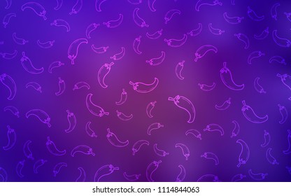 Light Purple vector template with organic peppers. Decorative shining illustration with peppers on abstract template. Pattern for menu of cafes, bars, restaurants.