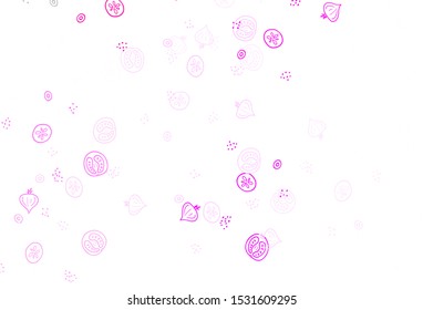 Light Purple vector template with organic meal. Beautiful colorful illustration with food in doodle style. Pattern for ads of breakfast, lunch, dinner.