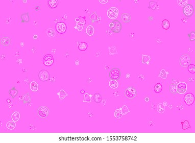 Light Purple vector template with organic meal. Beautiful colorful illustration with food in doodle style. Pattern for ads of breakfast, lunch, dinner.