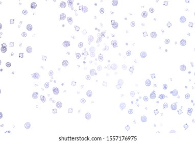 Light Purple vector template with organic meal. Glitter abstract sketch with gourmet food. Pattern for menu of cafes, bars, restaurants.