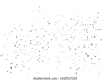 Light Purple vector template with poker symbols. Glitter abstract sketch with isolated symbols of playing cards. Pattern for leaflets of poker games, events.