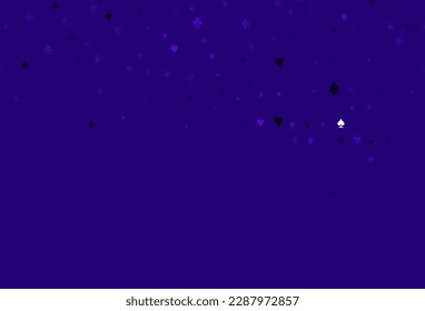 Light Purple vector template with poker symbols. Colored illustration with hearts, spades, clubs, diamonds. Pattern for booklets, leaflets of gambling houses.