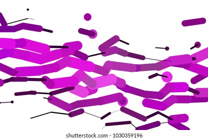 Light Purple vector template with repeated sticks. Shining colored illustration with rounded stripes. Best design for your ad, poster, banner.