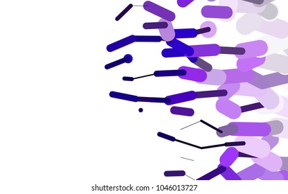Light Purple vector template with repeated sticks. Shining colored illustration with rounded stripes. Best design for your ad, poster, banner.