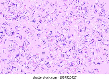 Light Purple vector template with repeated sticks, dots. Shining colored illustration with sharp stripes. Pattern for ads, posters, banners.