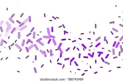 Light Purple vector template with repeated sticks. Shining colored illustration with rounded stripes. Smart design for your business advert.