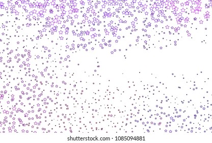 Light Purple vector template with sky stars. Decorative shining illustration with stars on abstract template. Best design for your ad, poster, banner.
