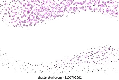Light Purple vector template with sky stars. Stars on blurred abstract background with gradient. Best design for your ad, poster, banner.