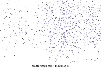 Light Purple vector template with sky stars. Shining colored illustration with stars. Best design for your ad, poster, banner.