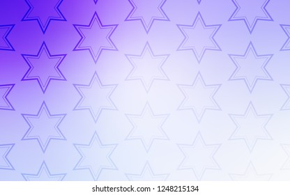 Light Purple vector template with sky stars. Stars on blurred abstract background with gradient. Smart design for your business advert.
