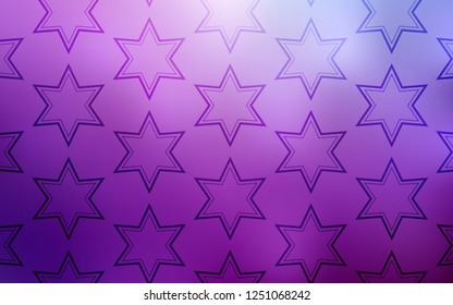 Light Purple vector template with sky stars. Modern geometrical abstract illustration with stars. Pattern for websites, landing pages.