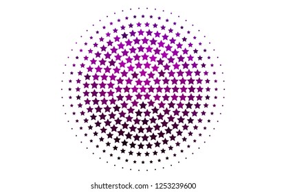 Light Purple vector template with sky stars. Decorative shining illustration with stars on abstract template. The template can be used as a background.