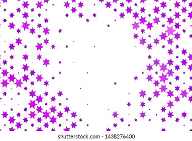 Light Purple vector template with sky stars. Stars on blurred abstract background with gradient. The pattern can be used for wrapping gifts.