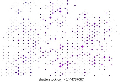 Light Purple vector template with sky stars. Modern geometrical abstract illustration with stars. Smart design for your business advert.