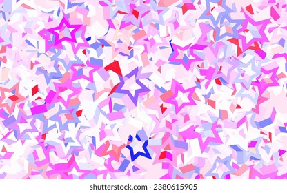 Light Purple vector template with sky stars. Glitter abstract illustration with colored stars. Pattern for astronomy websites.
