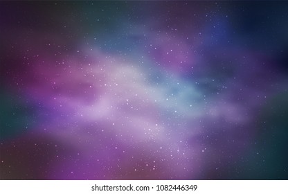 Light Purple vector template with space stars. Blurred decorative design in simple style with galaxy stars. Pattern for futuristic ad, booklets.