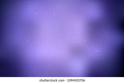 Light Purple vector template with space stars. Glitter abstract illustration with colorful cosmic stars. Pattern for astrology websites.